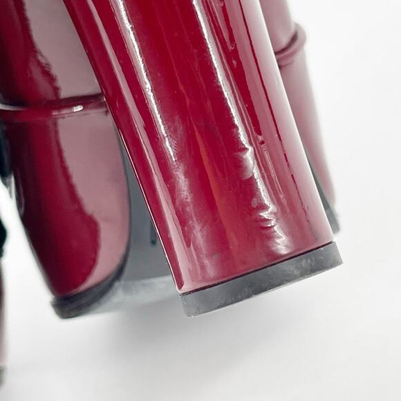 Prada Fall 2010 Burgundy Patent Leather Square Toe Loafer Pump Heel size IT 36 - Picture 9 of 13